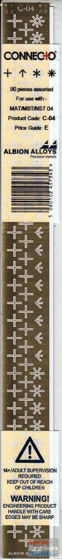 Albc04 Albion Alloys Connecto Photoetched Connection Crosses For Use With Mat04 Mbt04 And Nst04