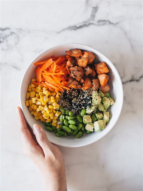 Teriyaki Salmon Poke Bowl - Chloe Ting Recipes