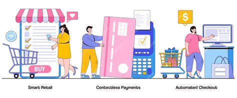 Premium Vector Smart Retail Contactless Payments Automated Checkout