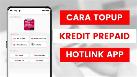 Cara Tambah Nilai Kredit Prepaid Maxis Hotlink Melalui Hotlink App L