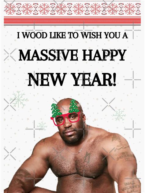 Funny Barry Wood Happy New Year Gift Card Sticker By Freestylestore