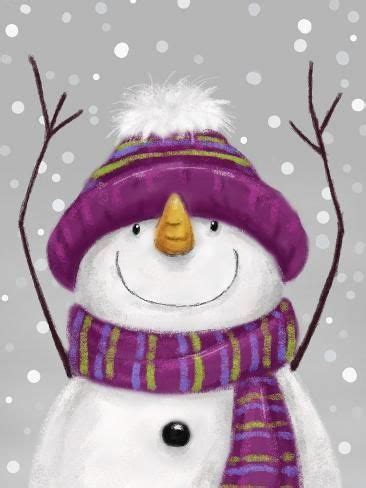 Snowman 5 Giclee Print MAKIKO Art Christmas Art Snowman