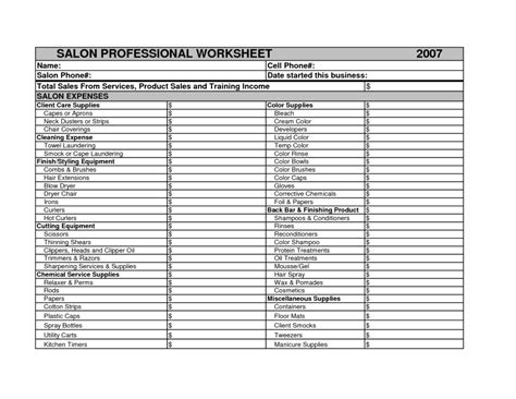 Salon Spreadsheet Db Excel Budget Sheets Free Printable