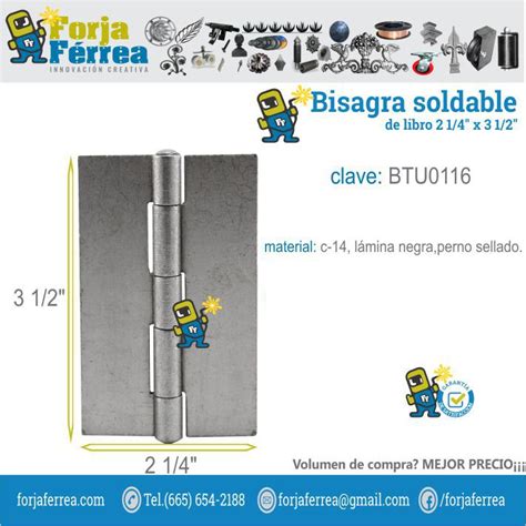 Bisagra De Libro Soldable X C Btu Forja F Rrea