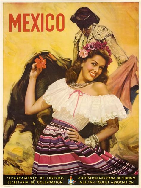 Mexico Senorita Artist Unknown 1955 Ca 275 X 37 70 X 94