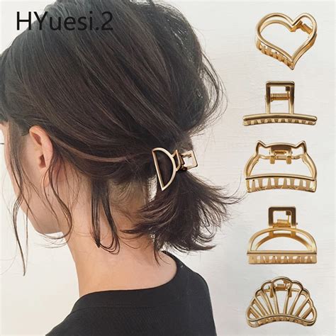 Moda Hollow Heart Metalowe Spinki Do W Os W Proste Antypo Lizgowe Mini