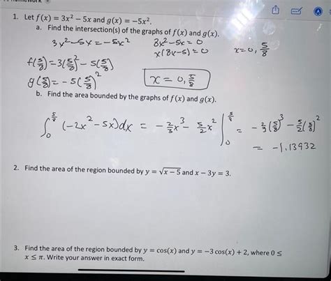 Solved 1 Let F X 3x2−5x And G X −5x2 A Find The