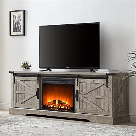 Okd Electric Fireplace Tv Stand For 75 Inch Tv Farmhouse Entertainment Center With 23