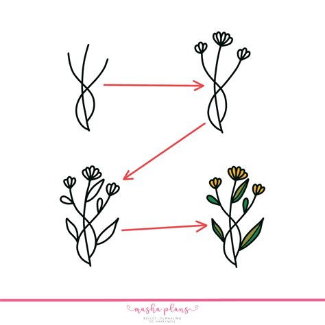 Simple Floral Doodle Tutorials - 11 Step-by-Step flowers!