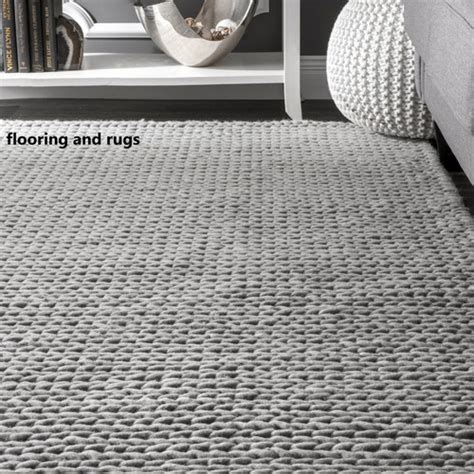 The Indoor Store Hand Knitted Chunky Wool Area Rug Etsy