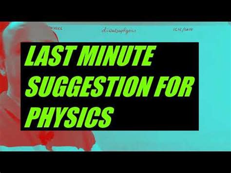 Last Minute Suggestion For Icse Physics Youtube