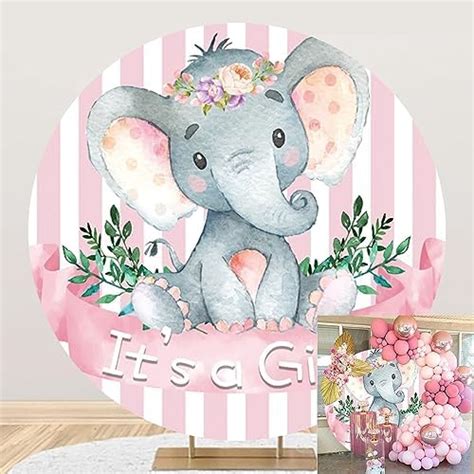 Amazon Ttqyfnm X Ft Elephant Baby Shower Round Backdrop