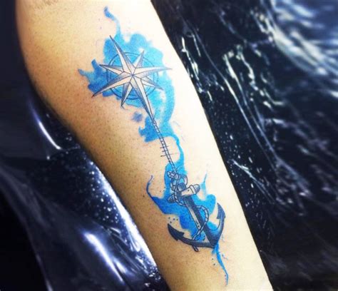 Compass And Anchor Tattoo By Pedro Goes Photo 26387