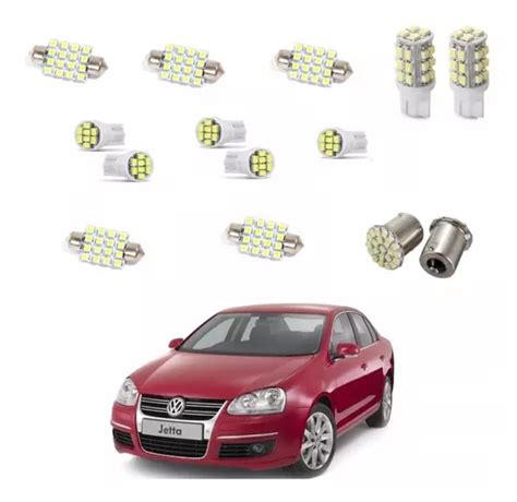 Lampadas Led Jetta 2007 Até 2010 Kit Completo Re Placa Teto