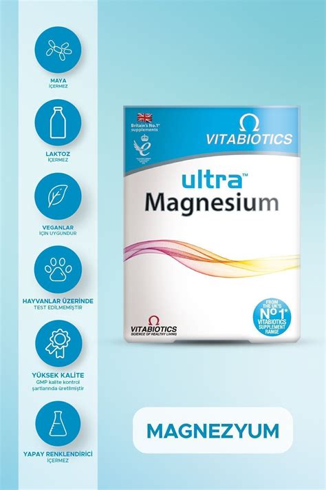 Vitabiotics Ultra Magnesium 250 mg Elemental Magnezyum İçeren Takviye