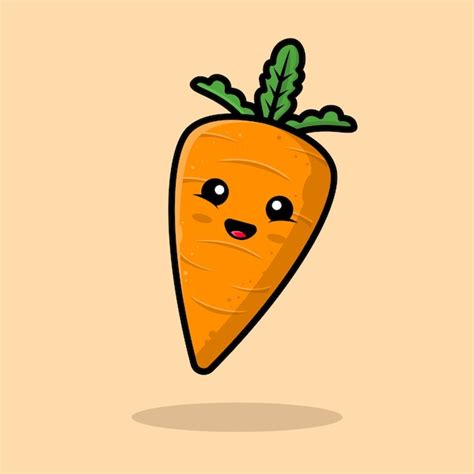 Premium Vector Cute Smiling Carrot Cartoon Icon Illustration