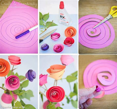 Diy Paper Spiral Rose And Decoration Paper Roses Paper Flower