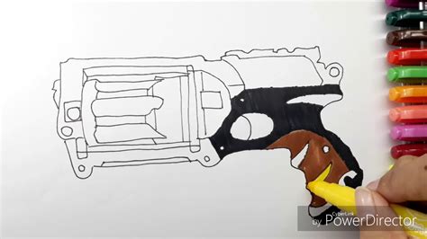 How To Draw Nerf Gun Coloring Book Learning Coloring Page For