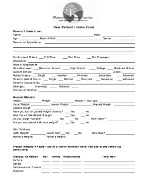 Fillable Online Medfusion New Patient Intake Form Medfusion Fax Email