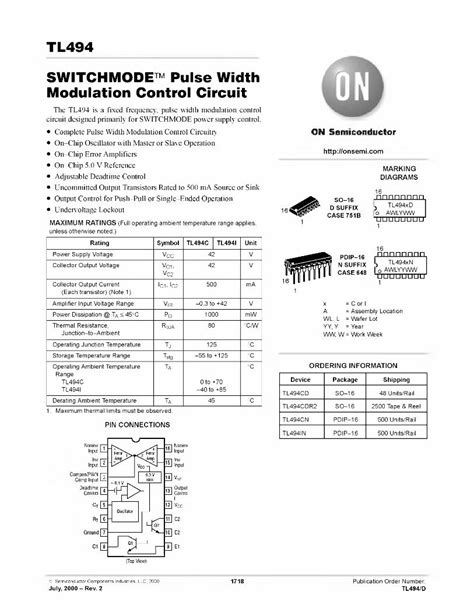 Pdf Tl Switchmode Pulse Width Modulation Control Circuit