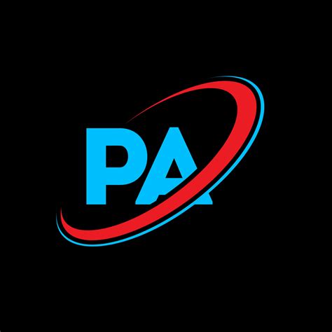 Pa Logo Pa Design Blue And Red Pa Letter Pa Letter Logo Design