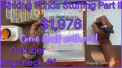 October Paycheck 1 Sinking Funds Stuffing Part II 1 976 YouTube