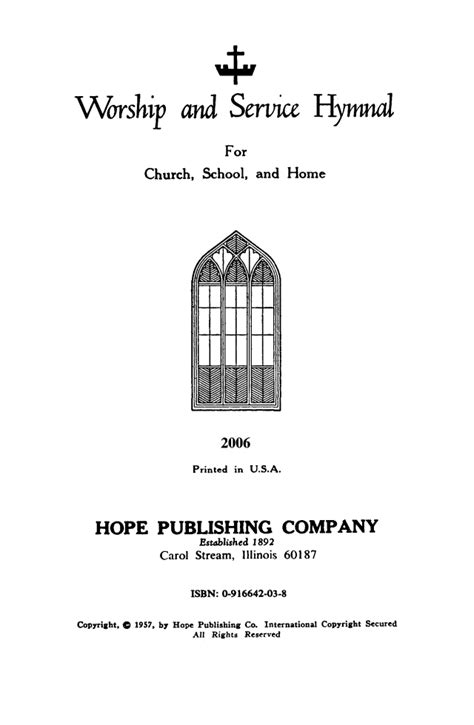 Worship And Service Hymnal For Church School And Home Page 1