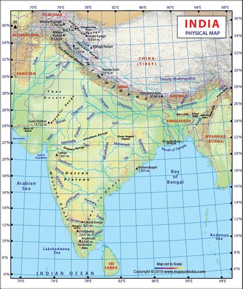 Physical Map Of India Plateaus