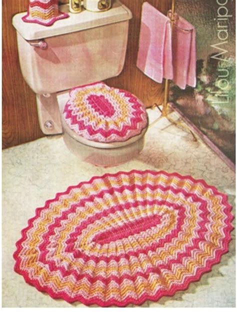 Crochet Bathroom Set Pattern Crochet Rug Pattern Crochet Etsy