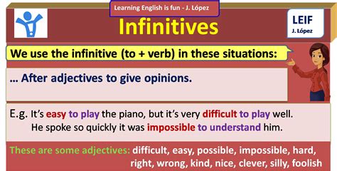 High Intermediate Level U Use Of Infinitives