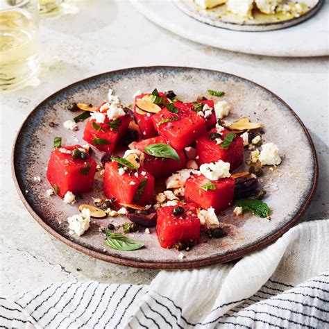 Watermelon Olive Caper And Feta Salad Recipe Eatingwell