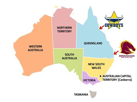 Nrl Teams Location Map Guessuniversal