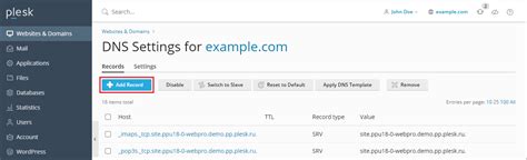 Gestion Des Enregistrements Dns Plesk Obsidian Documentation