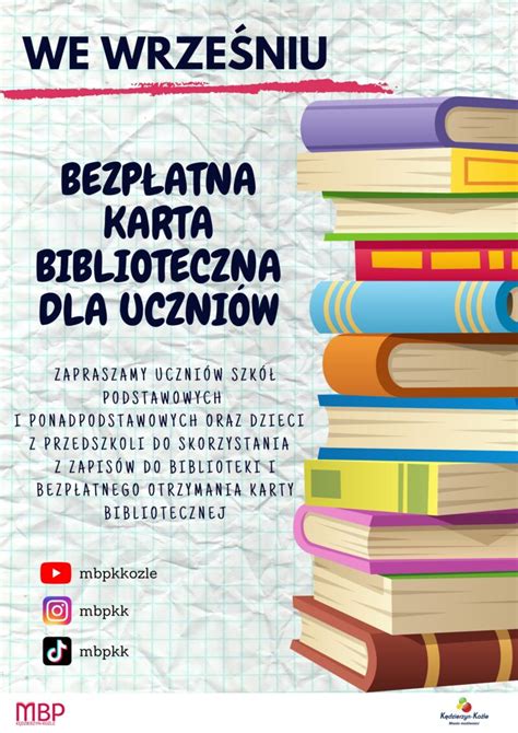 Bezpłatna karta biblioteczna dla uczniów i dzieci przedszkolnych