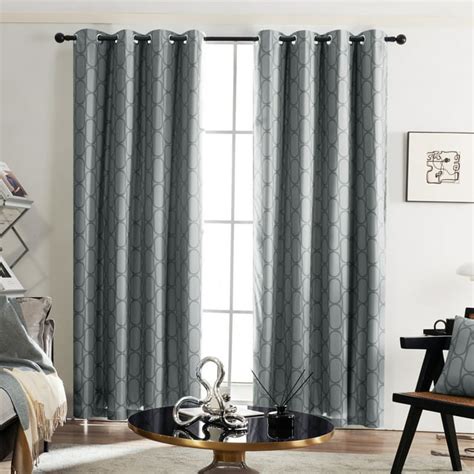 Deconovo Double Layer 100 Blackout Curtains With Designer Geometric