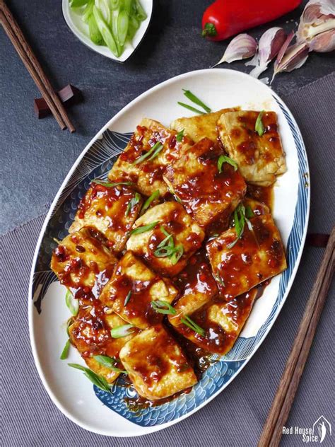 Pan Fried Tofu With Garlic Sauce 鱼香豆腐 Red House Spice