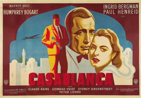 Casablanca Warner Brothers 1942 Rare French Poster Humphrey Bogart Casablanca Movie