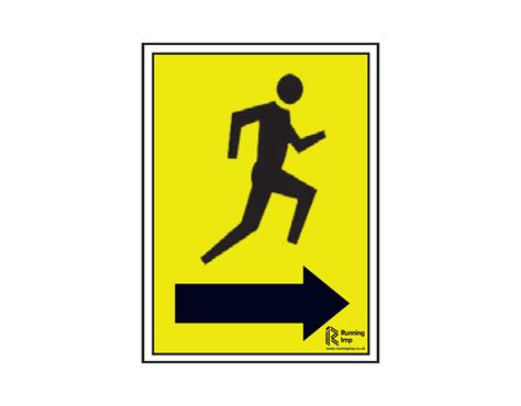 Runner And Right Arrow Event Sign Running Imp Running Imp