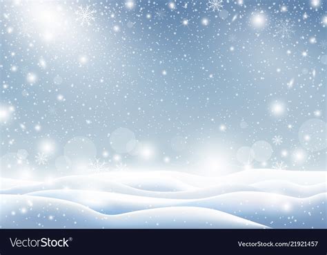 Winter background of falling snow christmas card Vector Image