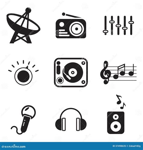 Radio Station Icons Stock Vector Illustration Of Musical 37498635