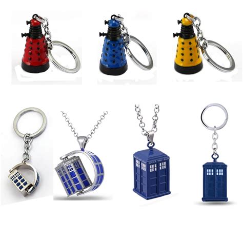 Mixed Doctor Who Dalek Keychain Alien Robot Key Rings Blue Metal