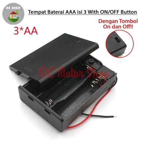 Jual Kotak Baterai Tutup 3 AA Tempat Baterai 3 Slot AA Battery Holder