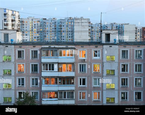 Apartment Buildings Moscow Russia Stock Photo Alamy