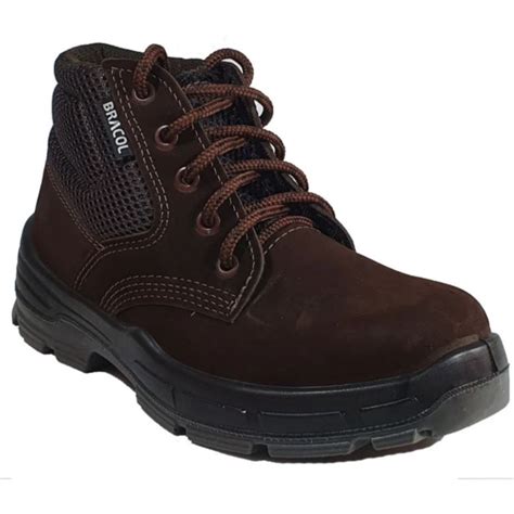 Bota Ocupacional Seguranca Bracol Modelo Baen Em Nobuck Bico Pvc Solado