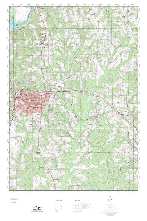 MyTopo Andalusia Alabama USGS Quad Topo Map