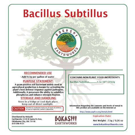 Bacillus Subtilis Enhancing Plant Health Soil Fertility