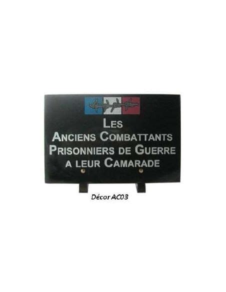 Plaque funéraire ancien combattant en granit les anciens combattant