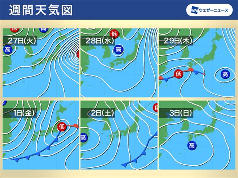 週間天気予報 週後半に雨や雪 週末は強い寒気南下で大雪か 2月27日火〜3月4日月 ウェザーニュース