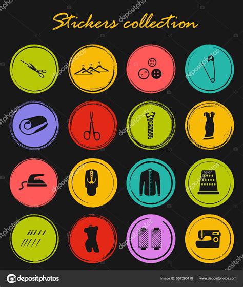 Tailoring Vector Icons User Interface Design Stock Vector Image By