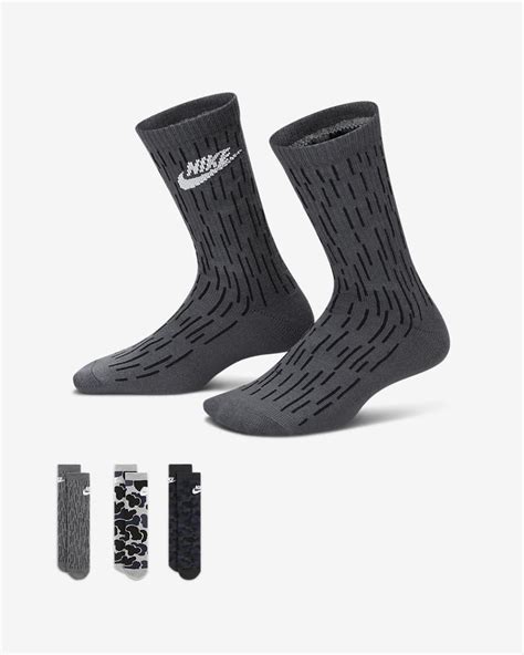 Nike Camo Dri Fit Crew Socks 3 Pairs Little Kids Socks